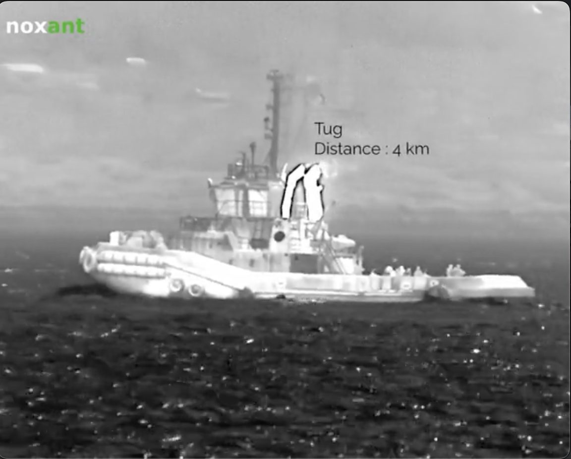 Tug boat in infrared with NoxCore
